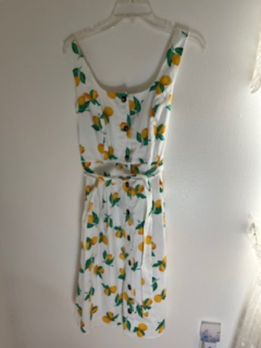 THE LIMITIED FRESH AS SPRING SLEEVELESS DRESS TAN BUTTONS DOWN FRONT TIES FRONT